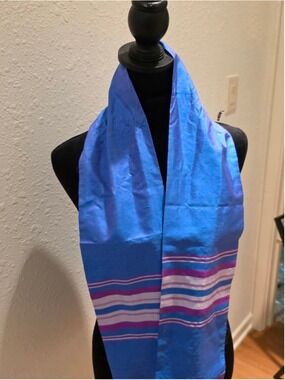 Women's Unbranded Blue Purple Striped Scarf One Size